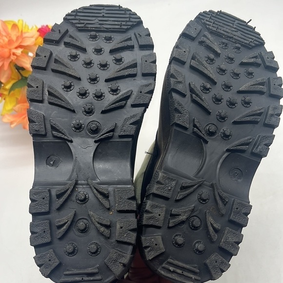 Husky Tan Warm Nylon Rubber Wool Winter Boots Size 7 WRB4282G - Picture 7 of 8